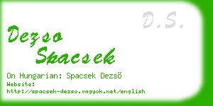 dezso spacsek business card